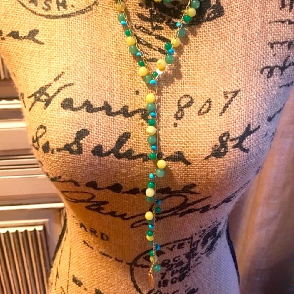 Stella & Dot | Retired Vintage Semi-precious Stone & Gold Coin Copa Neck… - Picture 9 of 16